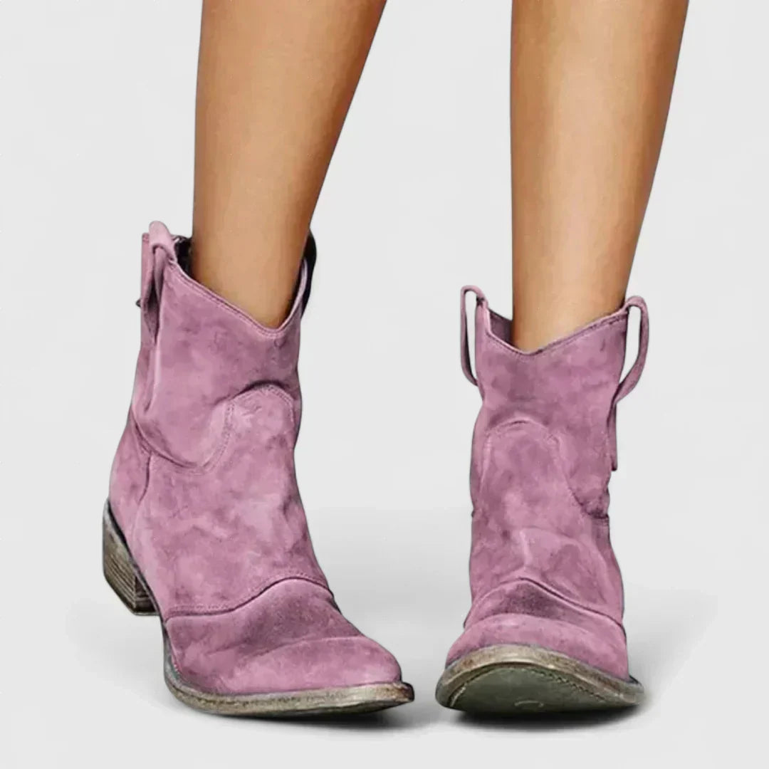 Silvia | Stivaletti Cowboy Retrò con Finitura Elegante