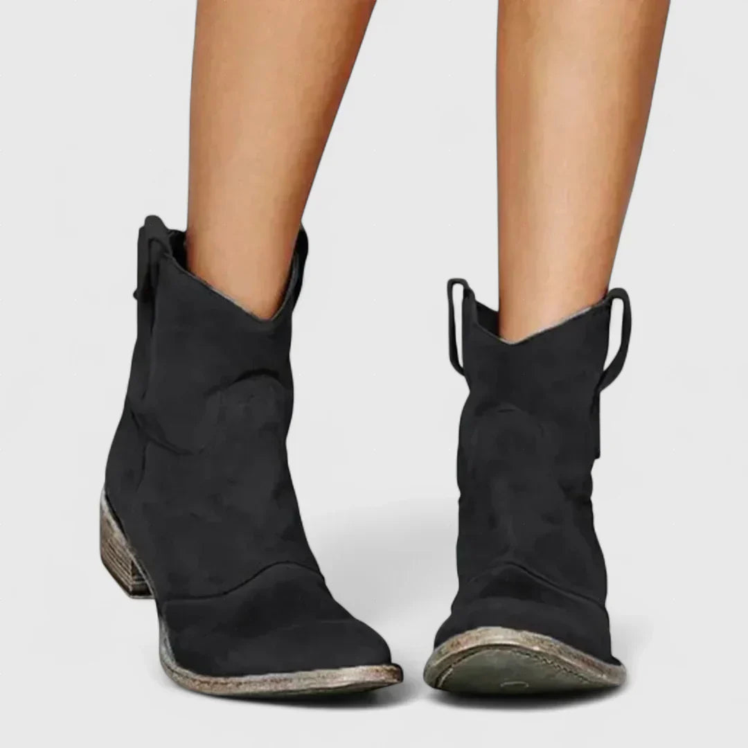 Silvia | Stivaletti Cowboy Retrò con Finitura Elegante