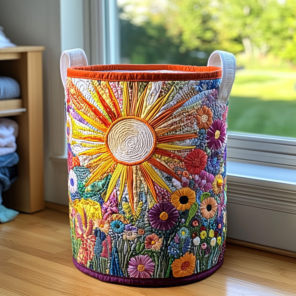 Girasole in Fiore | Cesto Portaoggetti Trapuntato