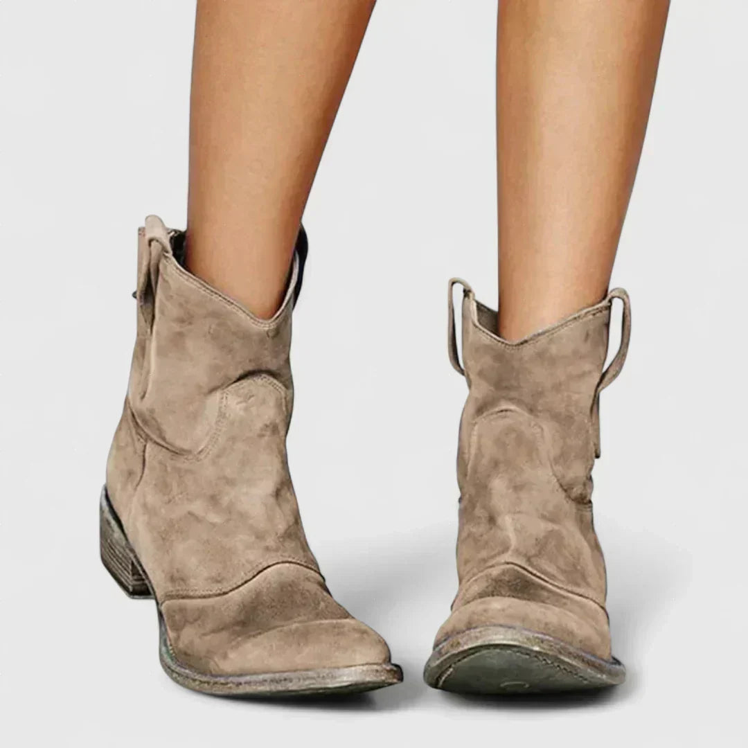 Silvia | Stivaletti Cowboy Retrò con Finitura Elegante