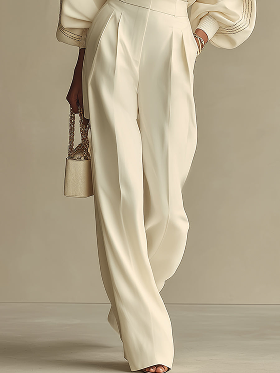 Franca | Completo a Costine con Pantaloni Larghi