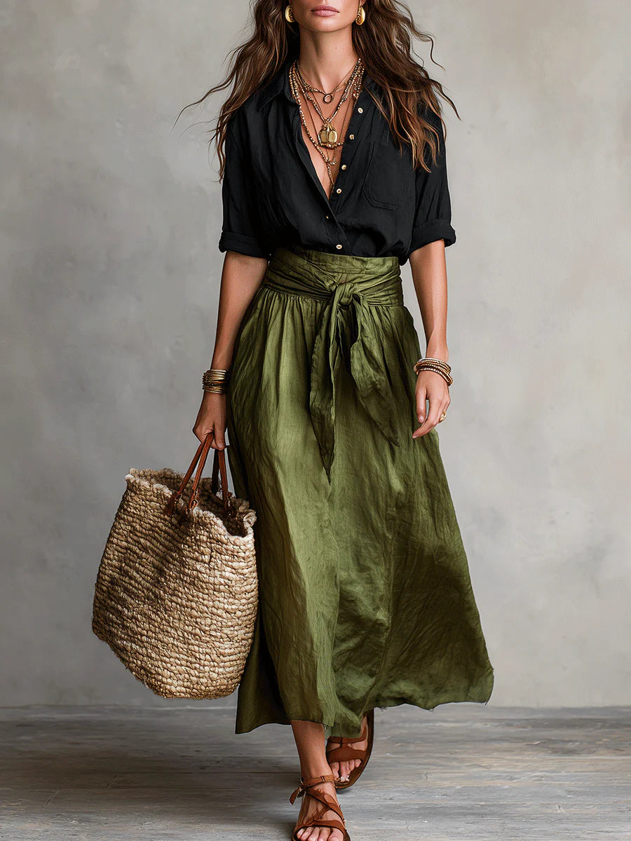Camilla | Completo Midi con Fascia in Vita
