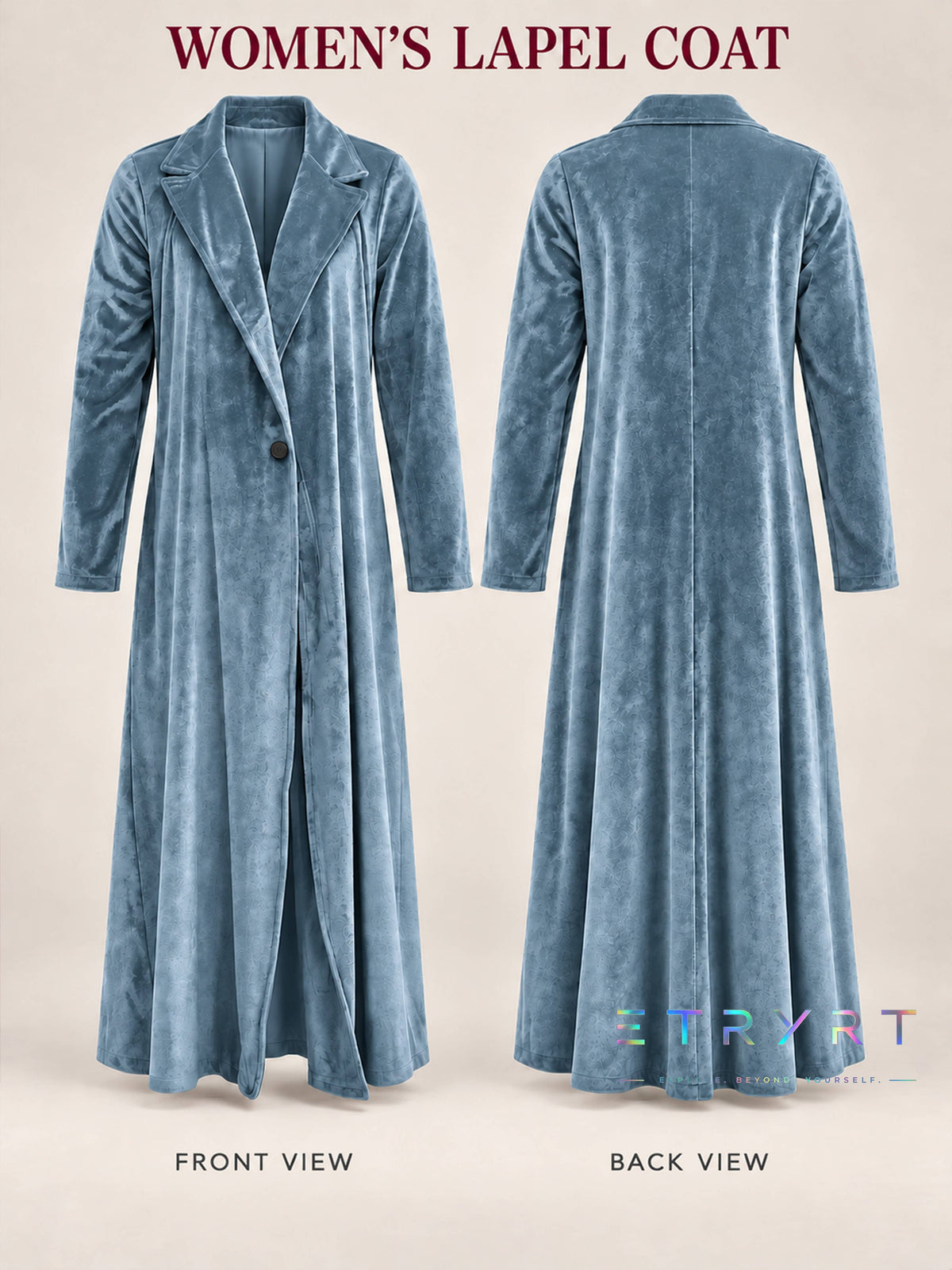 Beatrice | Cappotto Lungo Aperto in Velluto