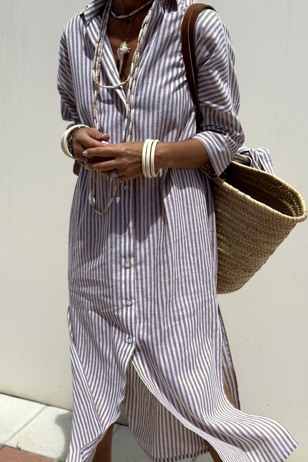 Sofia | Abito Camicia a Righe Senza Tempo con Comfort Elegante