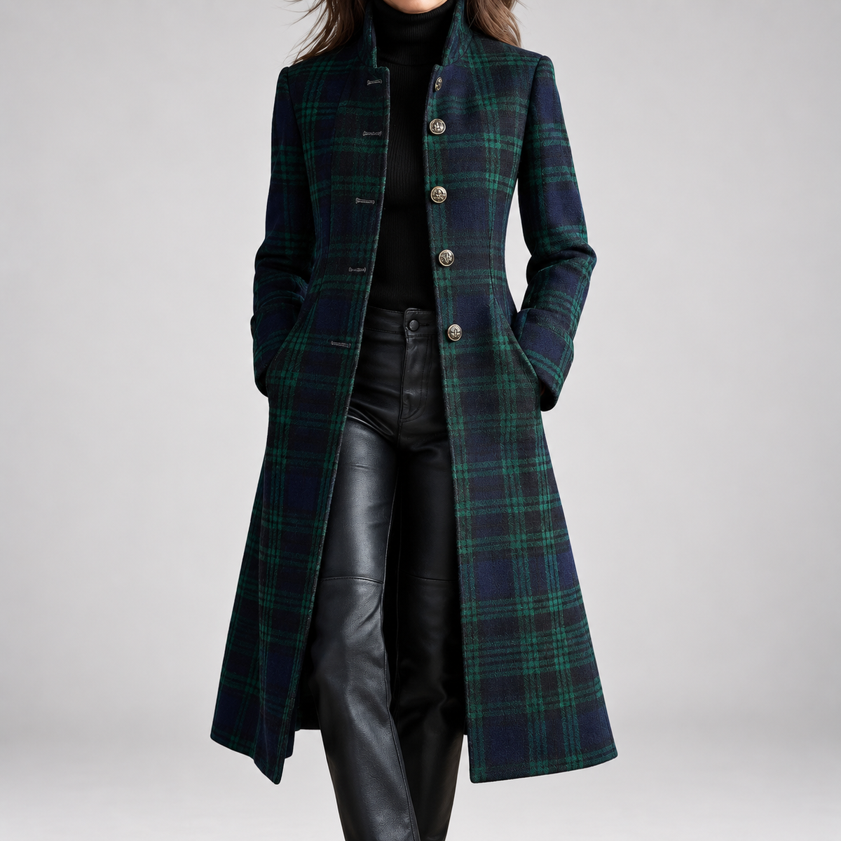 Rebecca | Cappotto Midi Sartoriale a Quadri