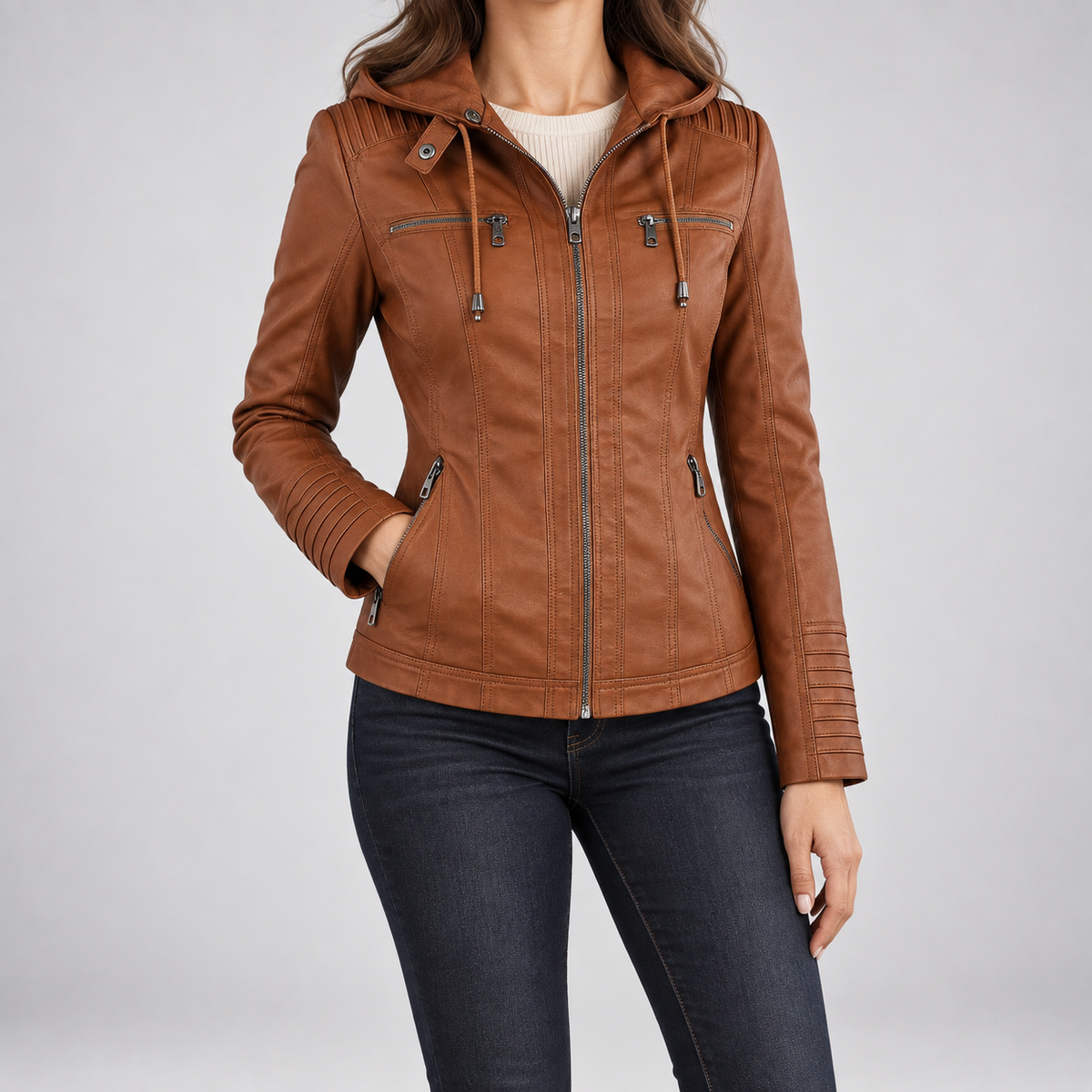 Monica | Giacca Biker Effetto Pelle