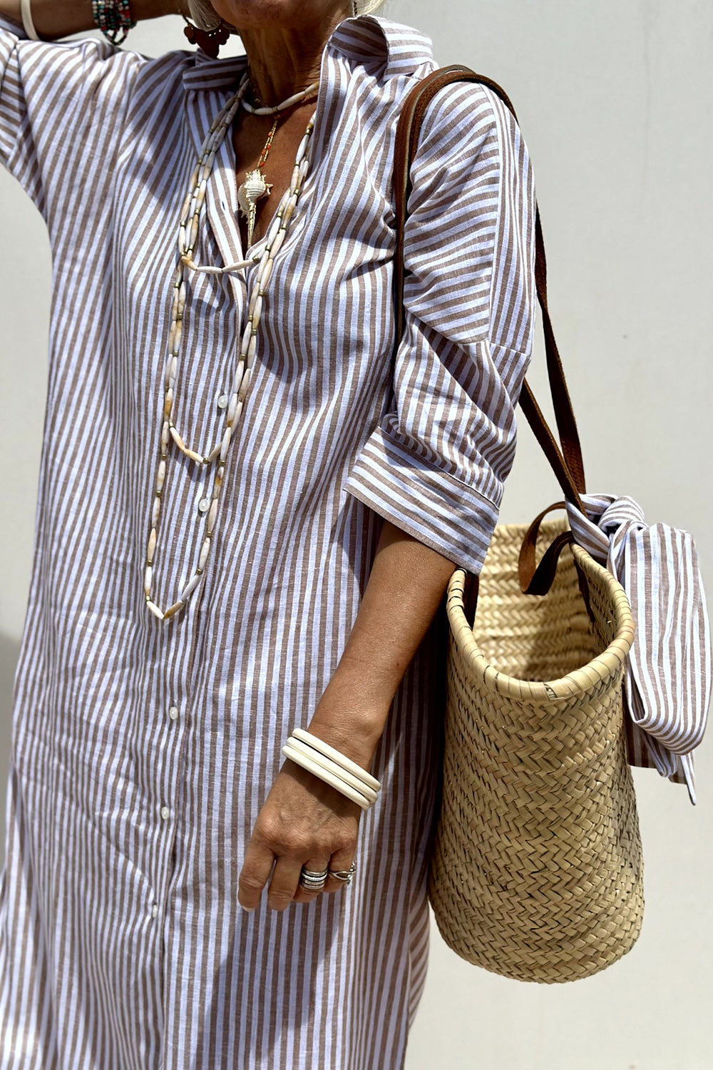Sofia | Abito Camicia a Righe Senza Tempo con Comfort Elegante