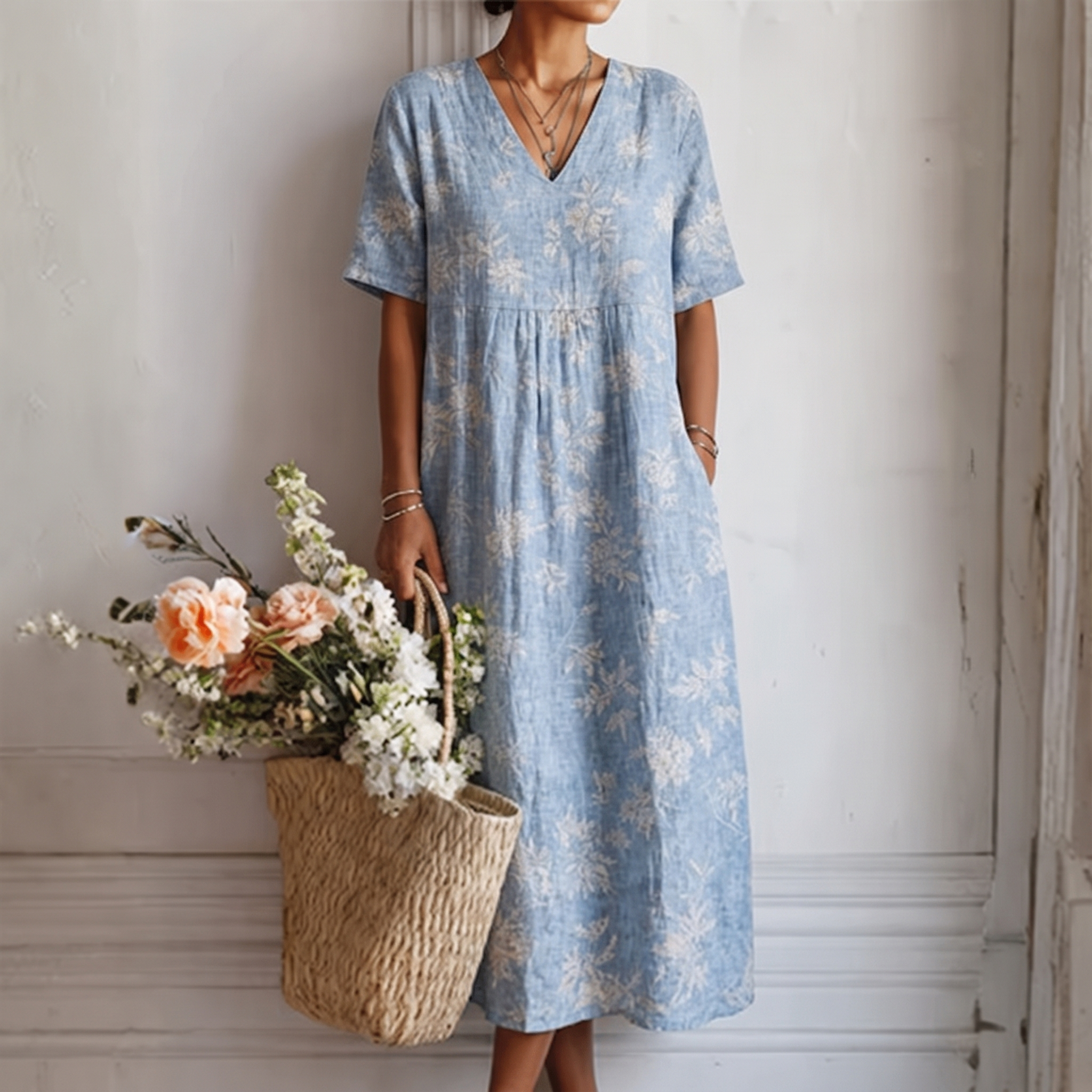 Abito elegante Alma con stampa laguna