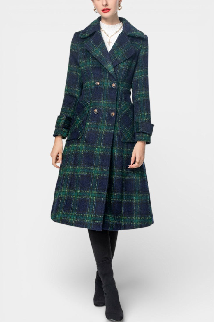 Sabella | Cappotto Longline a Quadri