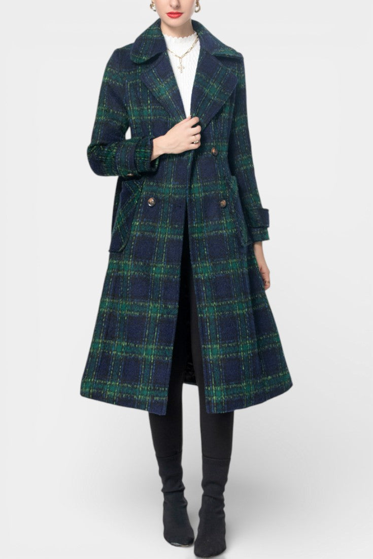 Sabella | Cappotto Longline a Quadri