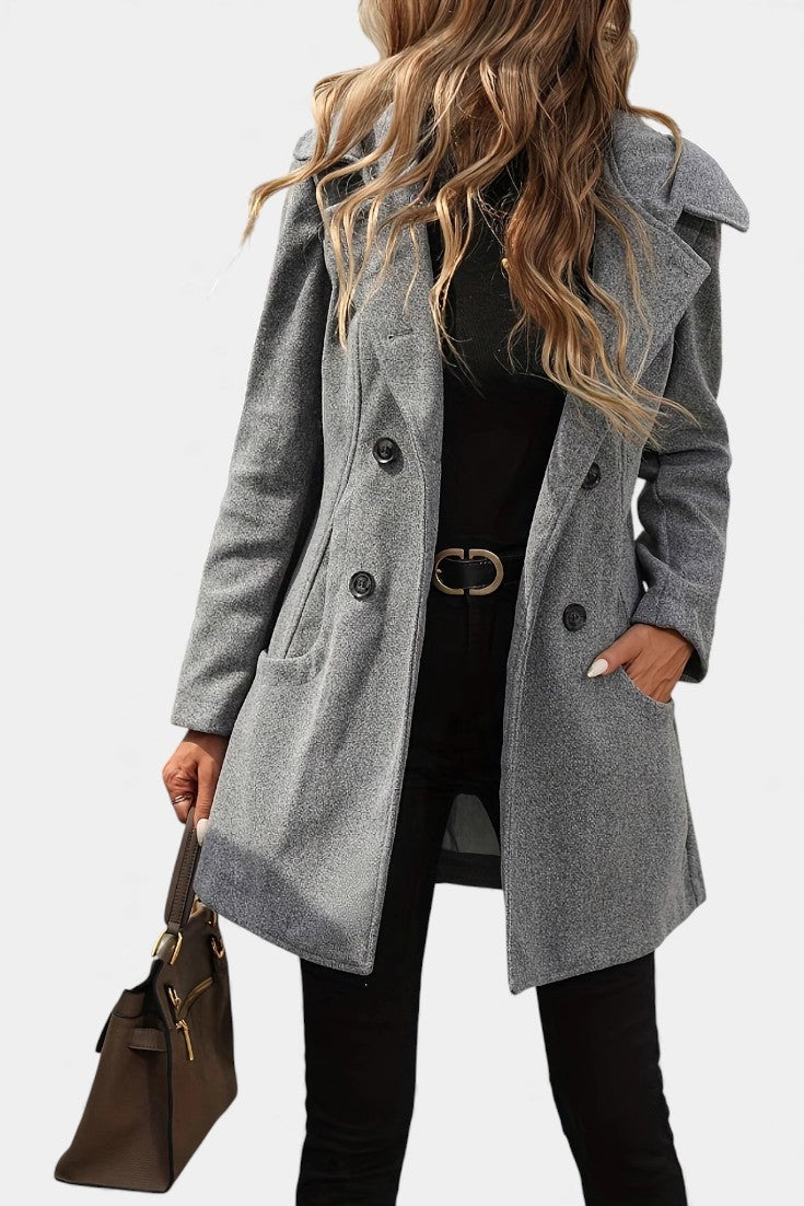Ophelia | Cappotto a Doppio Petto con Cappuccio