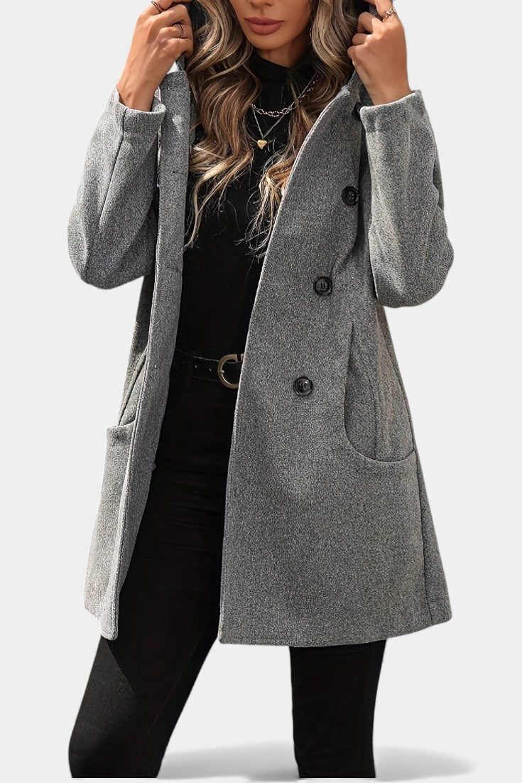 Ophelia | Cappotto a Doppio Petto con Cappuccio