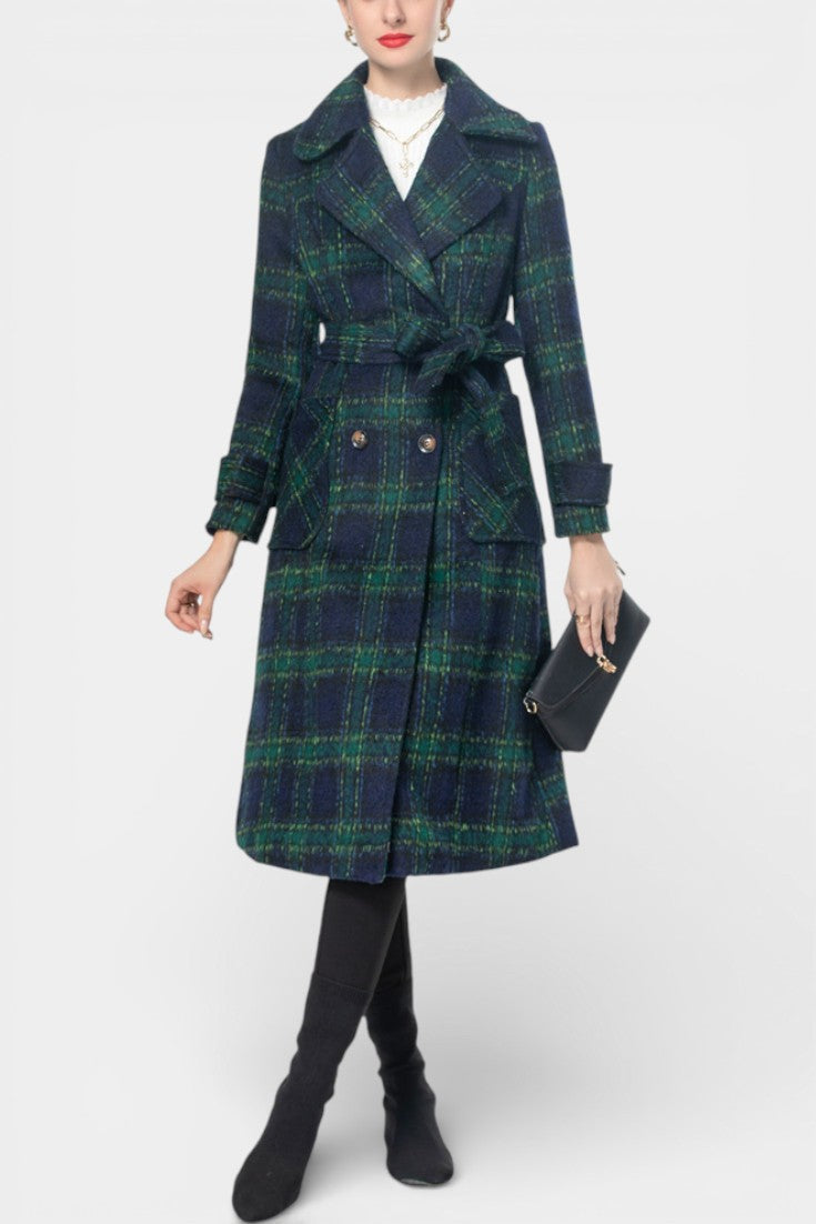 Sabella | Cappotto Longline a Quadri