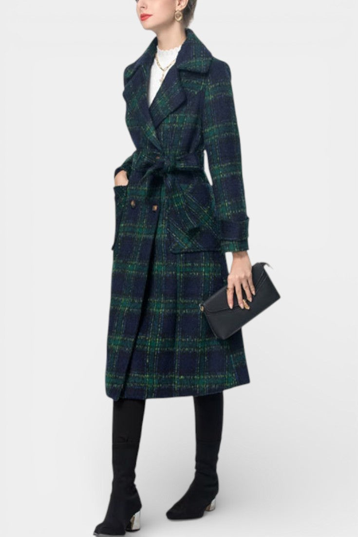 Sabella | Cappotto Longline a Quadri