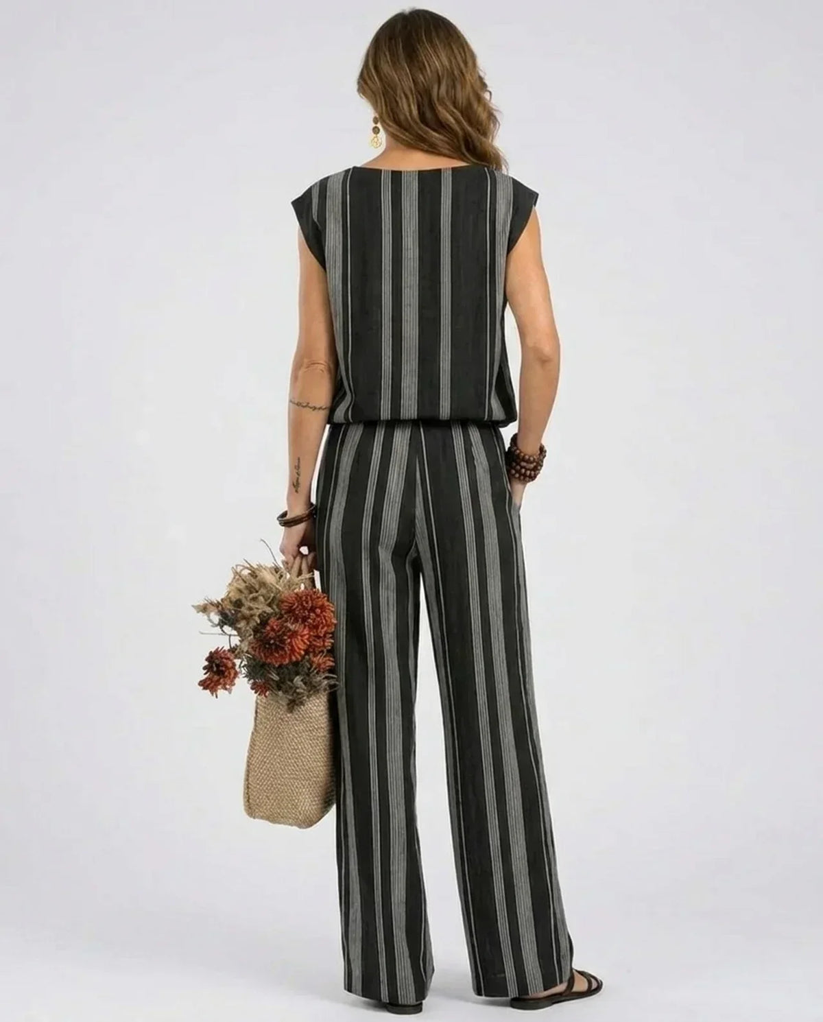 Alessia | Elegante Completo a Righe 2 Pezzi