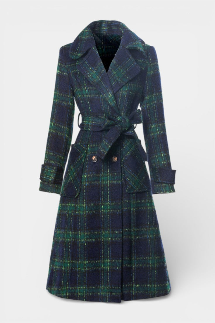 Sabella | Cappotto Longline a Quadri