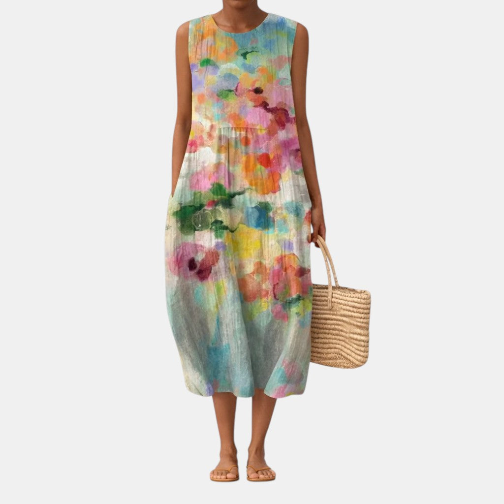 Abito midi multicolore elegante Carla