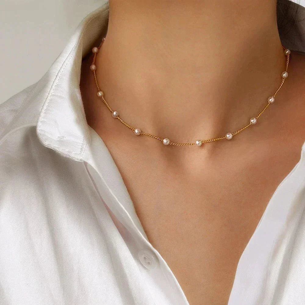 Lustra | Collana con Perle d'Oro