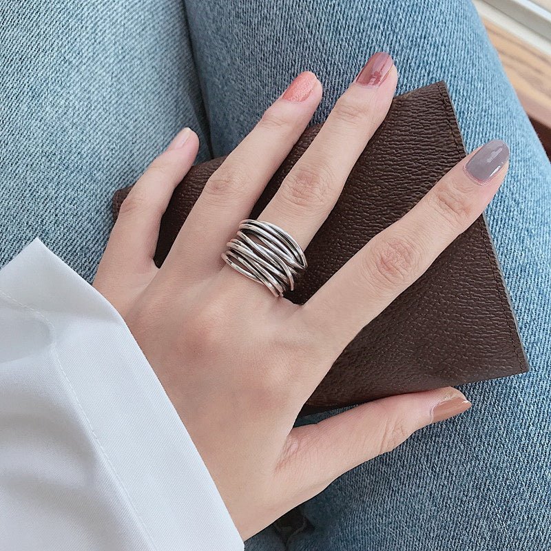 Sylvian | Anello a strati regolabile in argento sterling