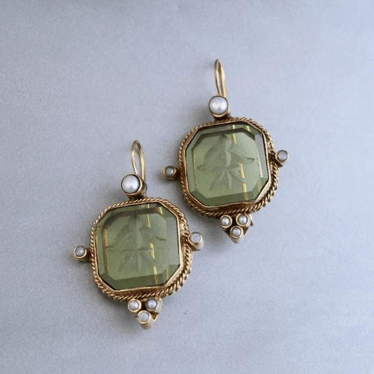 Vivara | Orecchini Vintage Verde e Perla