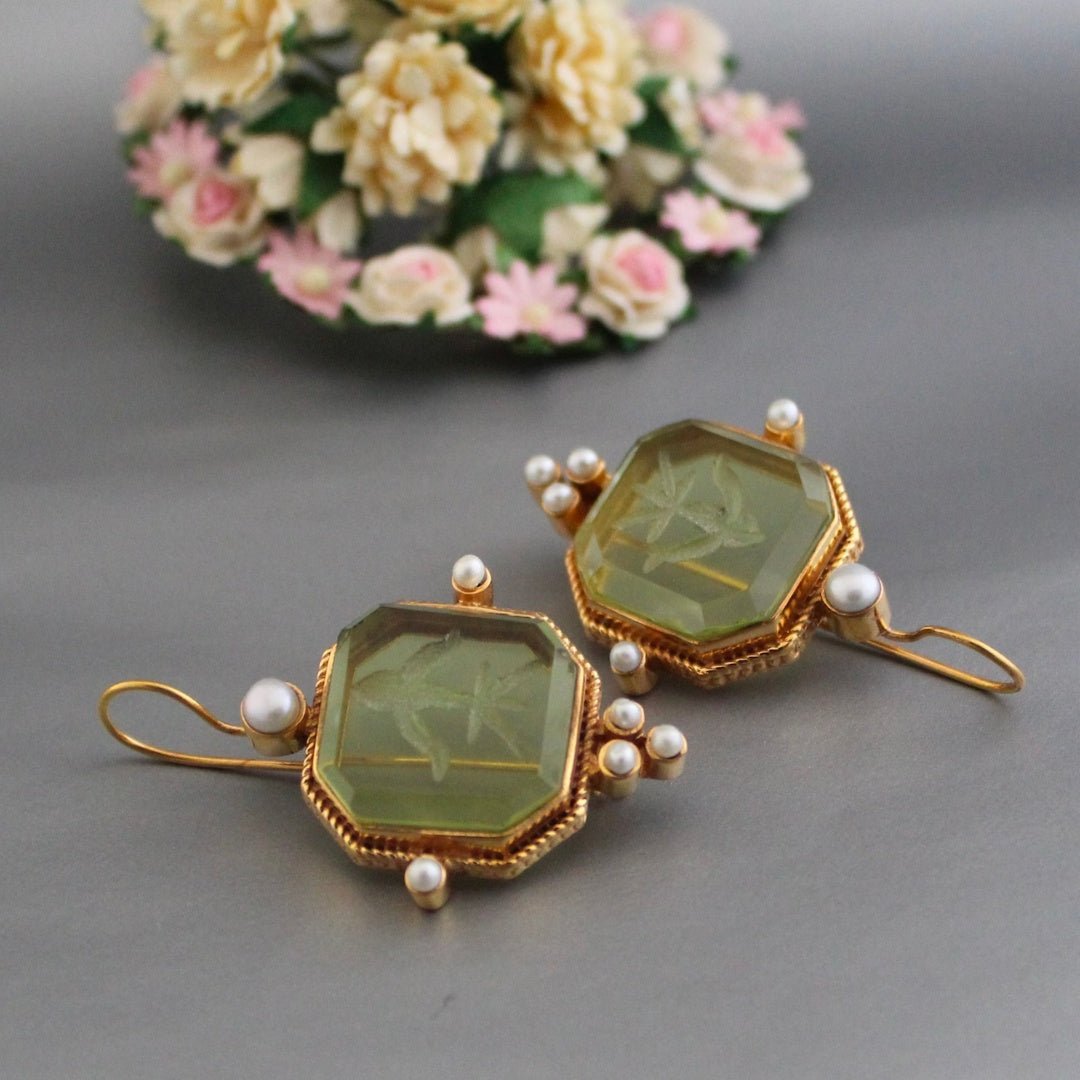 Vivara | Orecchini Vintage Verde e Perla